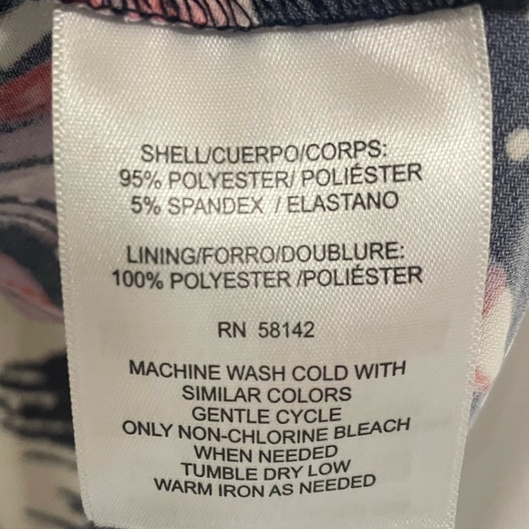 Navy Floral Print Dress By London Times - Picture 5 of 5